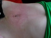 my luscious navel is filled with ice water and burns with an ice game belly Fantasy of Paula nipples