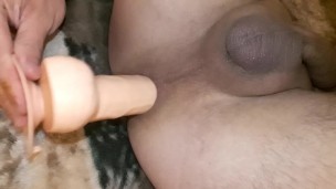 Anal pleasure with dildo