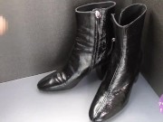 Shoe fetishism 靴フェチ　黒いブーツにぶっかける