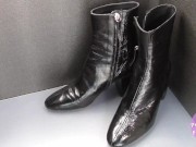Shoe fetishism 靴フェチ　黒いブーツにぶっかける