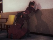 Cute Waitress Pussy Licking form Behind at Hotel