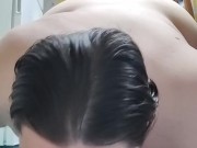 Licking milk out of a bowl
