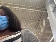 JusAgirl - EXHIBITIONIST AT STORE CHECKOUT WITH TITS OUT FLASHING 