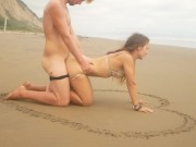 Hot teen girlfriend surprises her boyfriend with her wet pussy on a public beach! 3/16