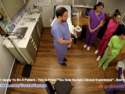 Student Nurses Lenna Lux, Angelica Cruz, & Reina Practice Examining Each Other 1st Day of Clinicals 15/16