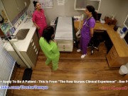 Student Nurses Lenna Lux, Angelica Cruz, & Reina Practice Examining Each Other 1st Day of Clinicals 6/16