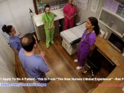 Student Nurses Lenna Lux, Angelica Cruz, & Reina Practice Examining Each Other 1st Day of Clinicals 7/16