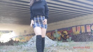 Amanda Red MASTURBATES OUTDOORS for the FIRST TIME!!!