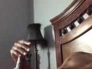 Stroking my huge black COCk Until I bust a nut
