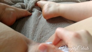 4K Orgasm in white lace panties with masturbation