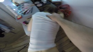 Before you do your makeup, I have to fuck you, ass in jeans is hot
