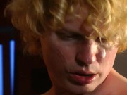 Sex Re-Education 1: kneeling handcuffed jerome inspected and busted by Man and Woman Dommes 15/16