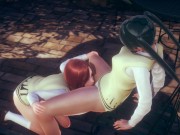 Outdoor Lesbian SchoolGirls Licking EachOther Pussy | Scissoring