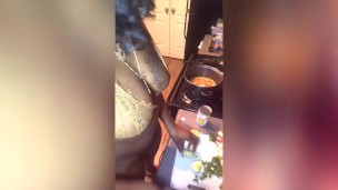 Kali Dreams Cooking and Twerking Her Oiled Ass