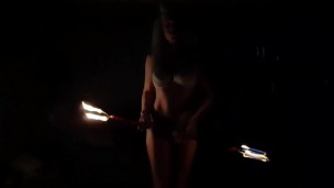 Fire dancer tease 