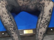 Sexy teen seduced me in black stilettos footjob and cumshot 