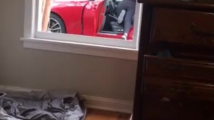 Jerking off while neighbor stands outside 