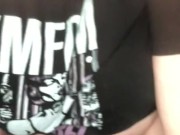 Sitting on a monster dildo  8/16