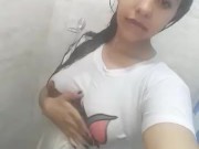 I touch my tits while I bathe