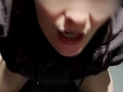 Crazy squirt in a public toilet at a gas station (with the words) 13/16