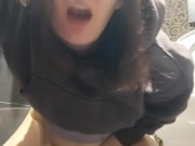 Crazy squirt in a public toilet at a gas station (with the words) 5/16