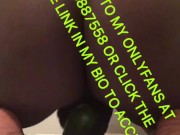 Masturbating with huge cucumber with cream pie pussy