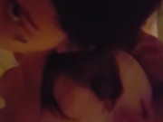 Husband cums in wifes hair while he lets stranger fuck her 1/16