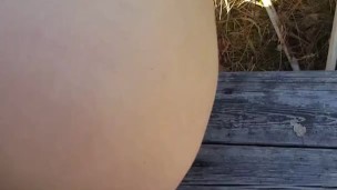 Stranger challange in public hotwife cheating while husband is working with a stranger in public