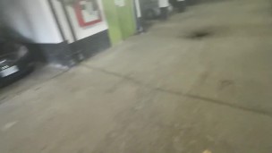 Walking Around Apartment Building with Giant Fake Cum Shot
