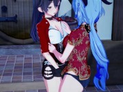 Ganyu and Amber take turns eating pussy (Genshin Impact) 2/16