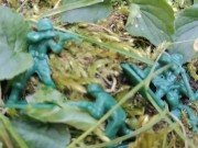 Your giantess crushes shrunken soldiers in the garden with these huge boots 16/16