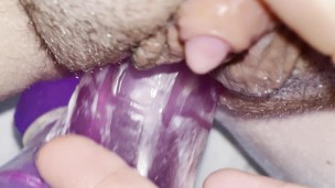 Pounding My Creamy Pussy Fast With My Dildo