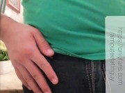 Amputee guy touching his stump