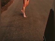 Body stocking and naked in public