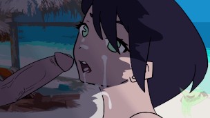 BLOWJOB ON A BEACH WITH CUMSHOT END