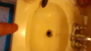 Big White Dick in bathroom masturbation