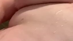 Chubby milf showering