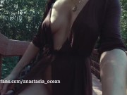 Walking without undearwear in park. Meeting with stranger. Real public 5/16