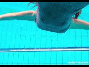 Submerged underwater babe Nata swimming naked 2/16