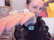 Nicoletta eats you and crushes you under her bite and you little useless insect will be devoured! 2/16