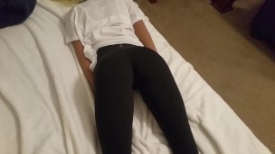 Just a Doll laying there in size 0 yoga pants