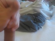 Stroking my big white cock