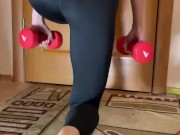 Fit girl trains and undresses 8/16