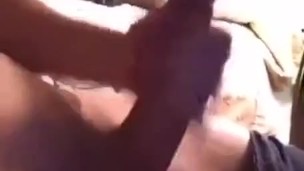 Hard cock masturbating at home