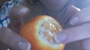 Pussy eating orange