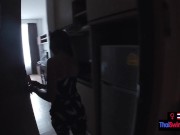Asian girlfriend POV style blowjob before she rode his big cock on top 1/16