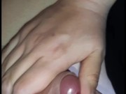 Bbw jeanssitting & lapdance on slave's cock finish on handjob with long nails #buttcrush #cockcrush 12/16