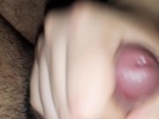 Bbw jeanssitting & lapdance on slave's cock finish on handjob with long nails #buttcrush #cockcrush 14/16