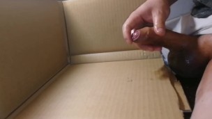 Stubby uncircumcised micropenis with filled balls, lotioned grower not shower shoots a massive load