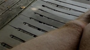 Dicks out at the pool (being watched) 